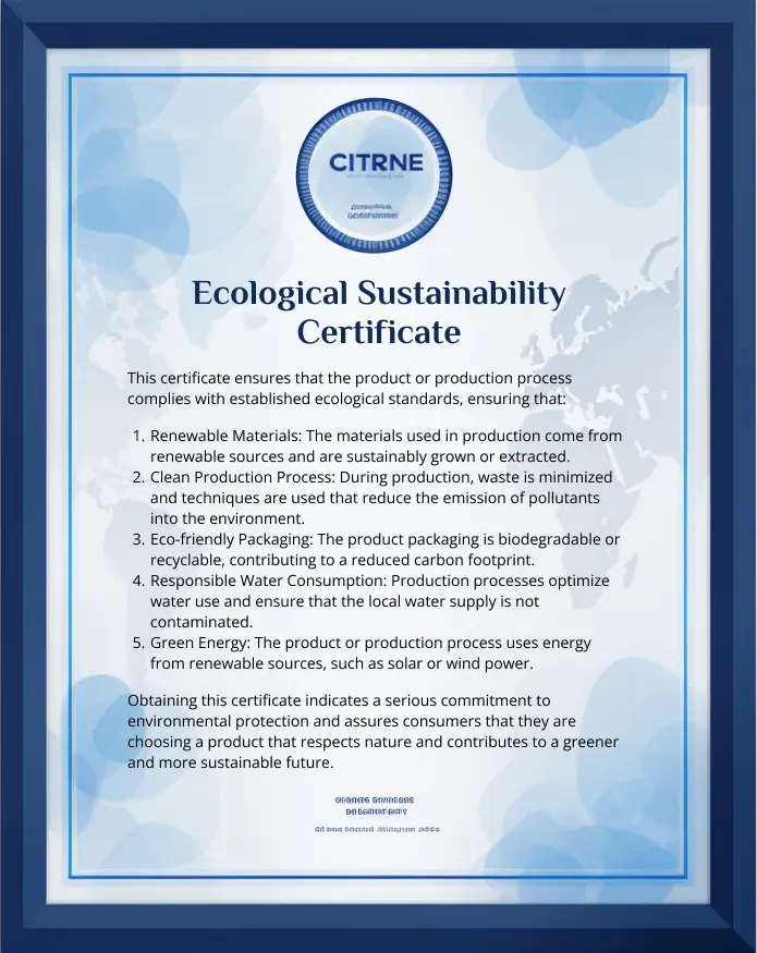 Green Certificate for Environmental Sustainability