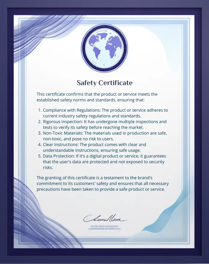 Safety Certificate