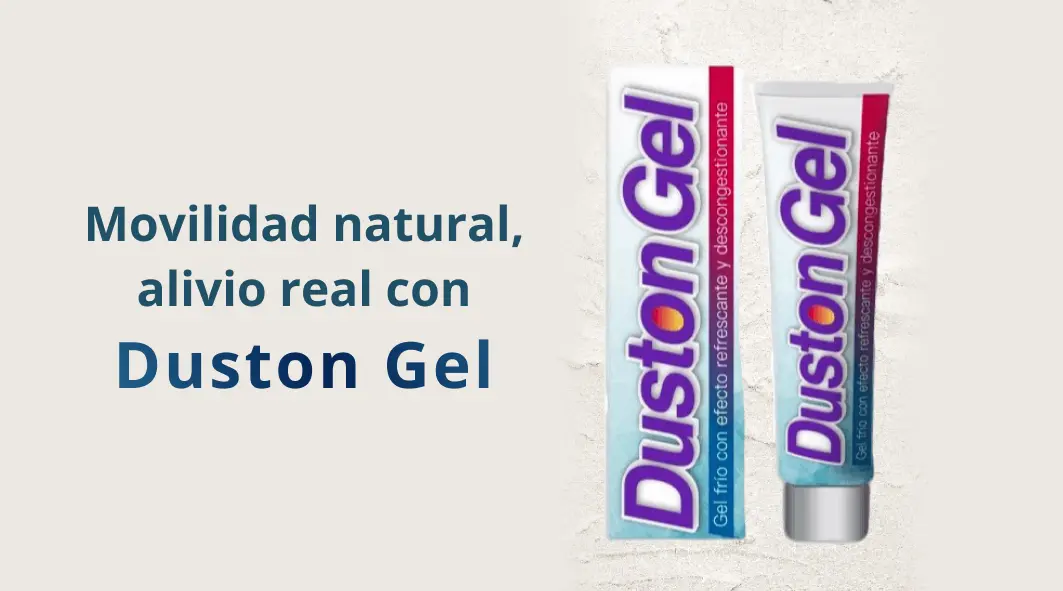 Crema Duston Gel en empaque para dolor y molestias musculares