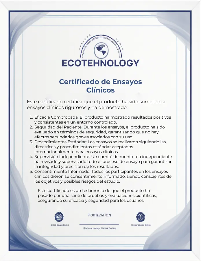 certificado blanco de ensayos clínicos