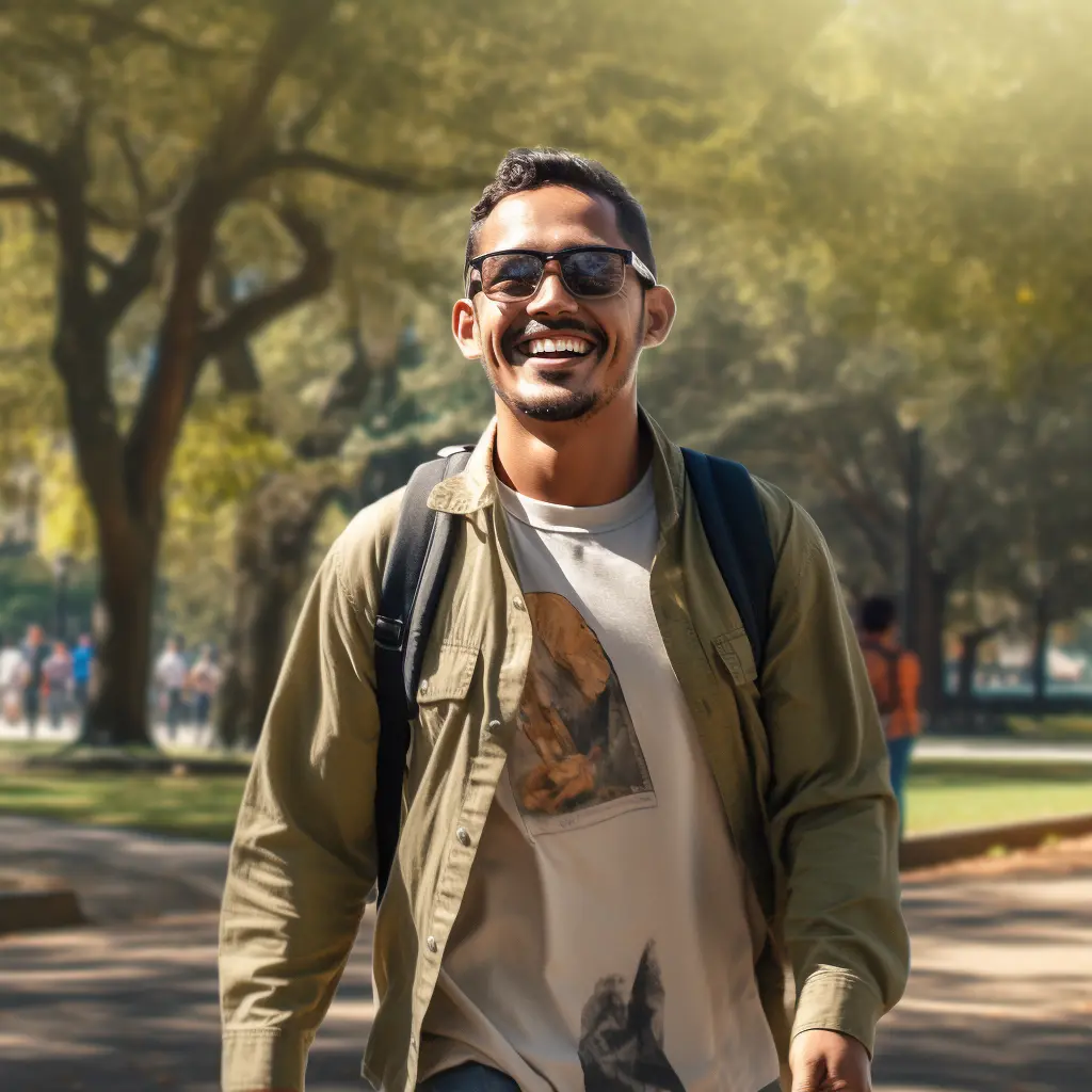 Persona sonriendo durante una actividad al aire libre sin dolor gracias a Duston Gel