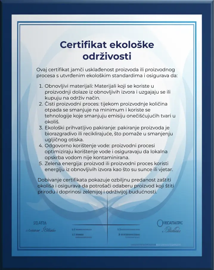 Certifikat o okolišnoj održivosti