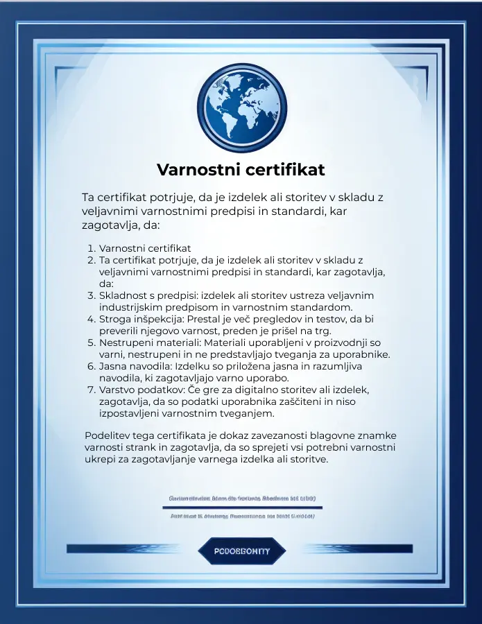 Certifikat o varnosti