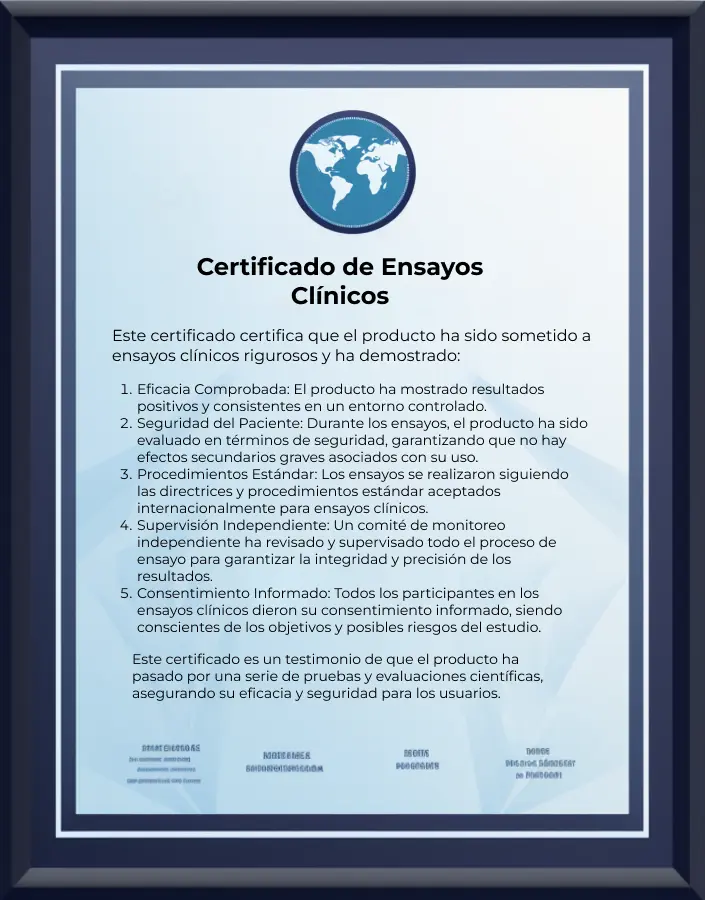 certificado de ensayos clínicos