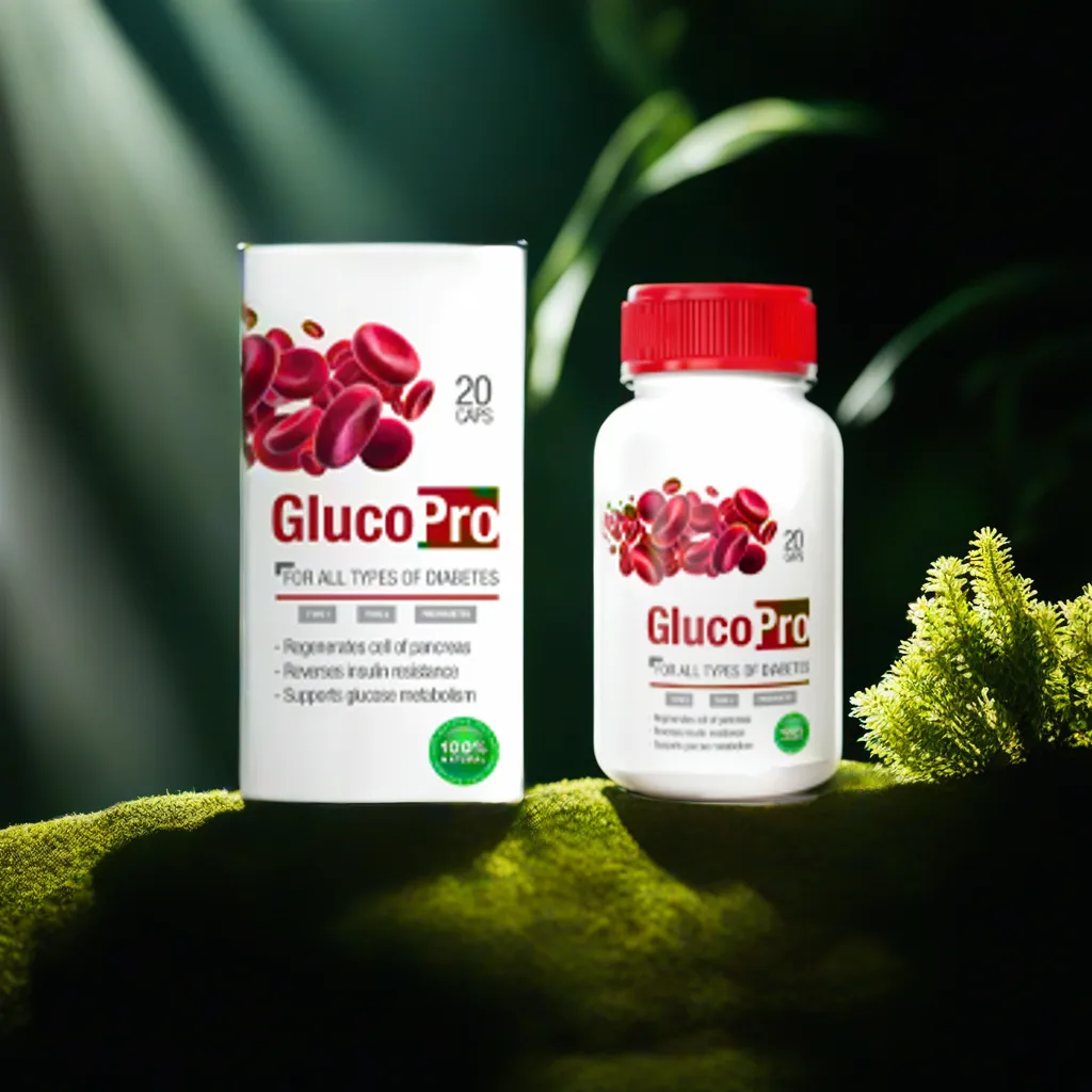 glucopro packaging amidst nature highlighting natural ingredients