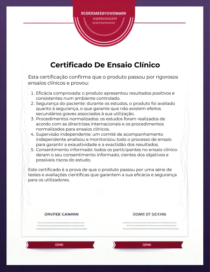 Certificado de Ensaios Clínicos