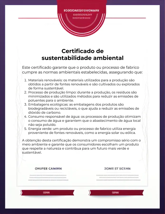 Certificado de Sustentabilidade Ecológica