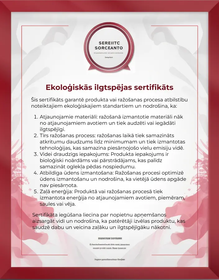 Ekoloģiskās ilgtspējas sertifikāts