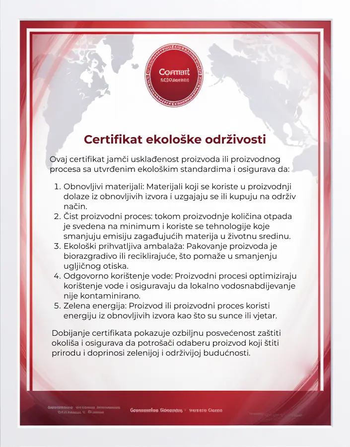 certifikat o ekološkoj održivosti