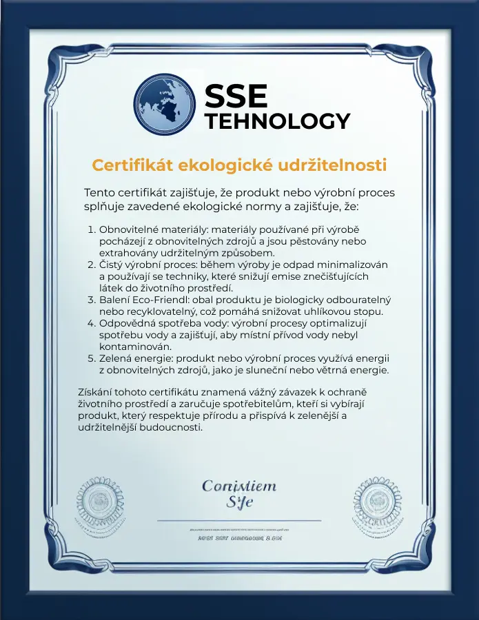 certifikát ekologické udržitelnosti