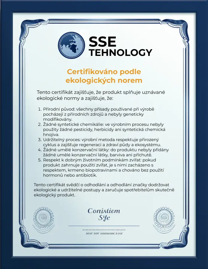 certifikát shody s organickými standardy