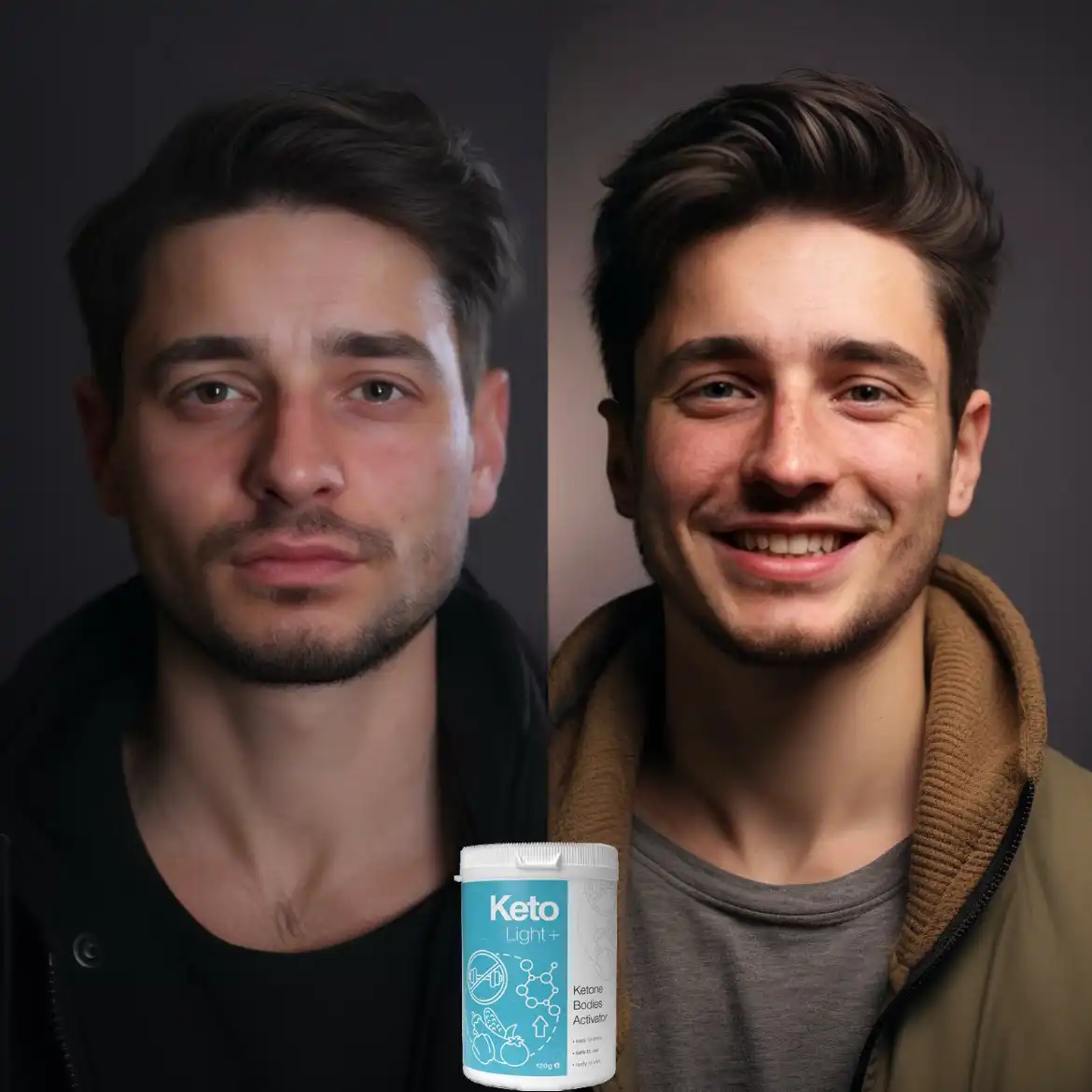 Uomo scrive una recensione sui risultati prima e dopo l'uso di Keto Light+