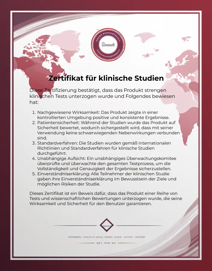 Zertifikat klinischer Studien