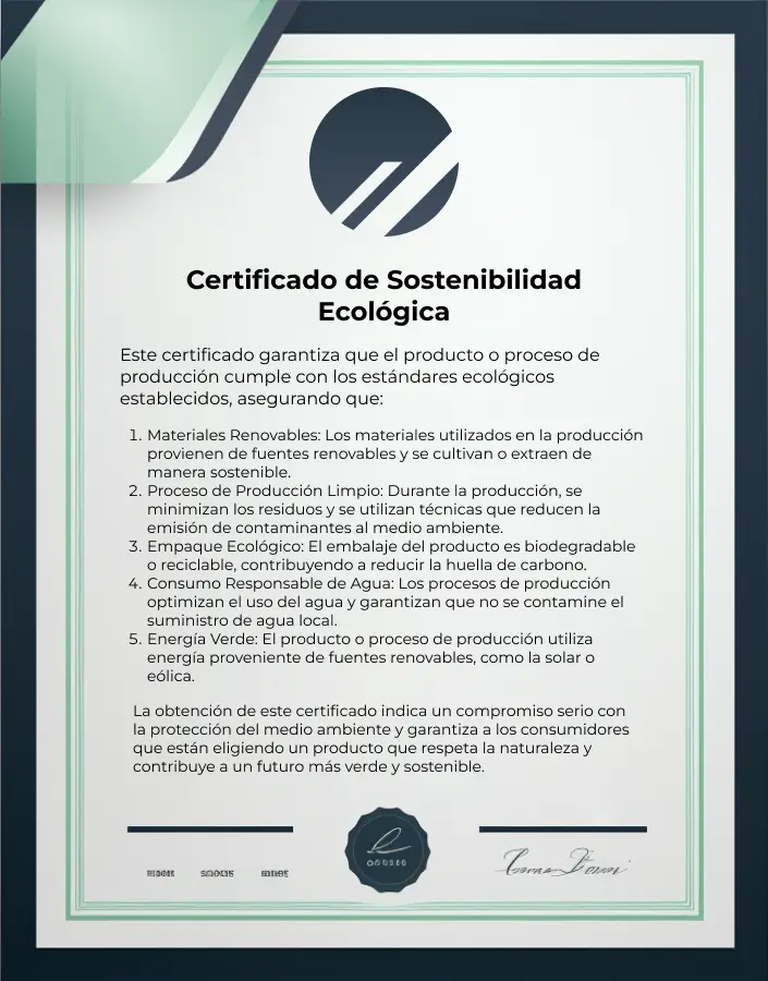 Certificado de sostenibilidad ambiental