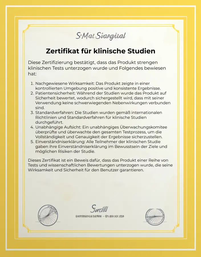 Zertifikat für klinische Tests