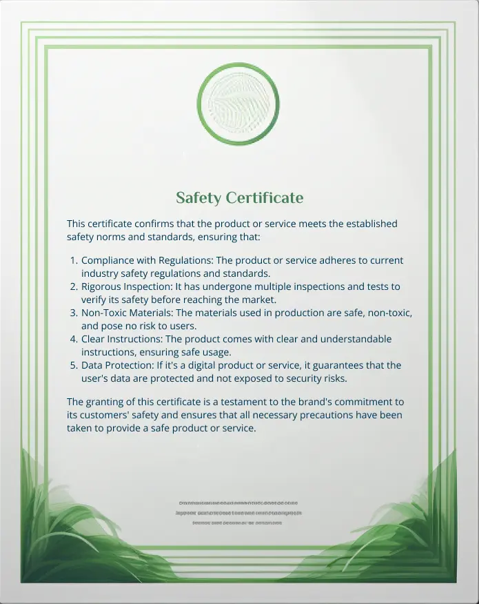 Safety Certificate Presented