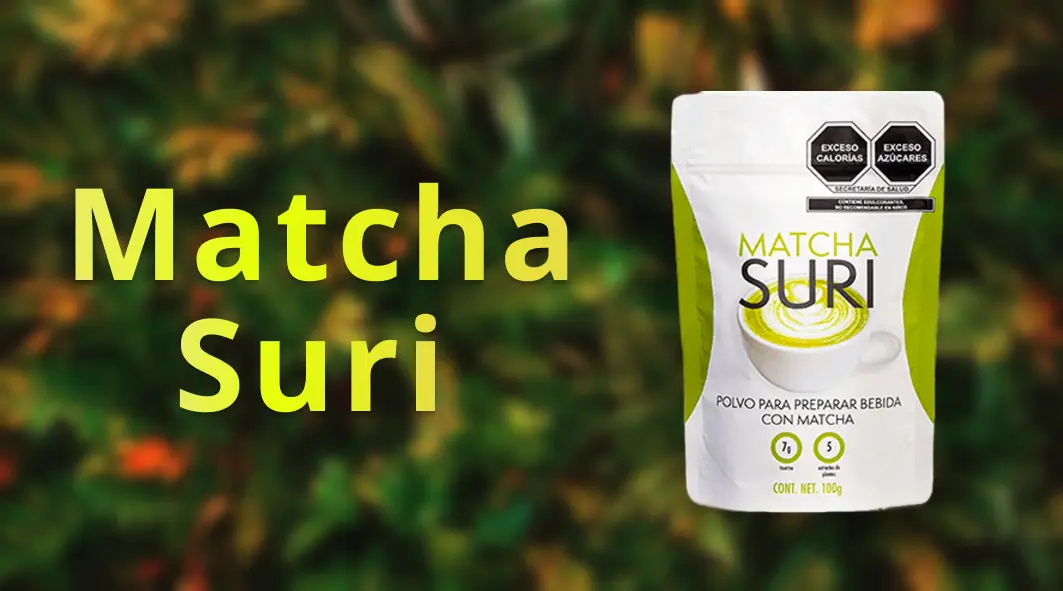 Empaque de Matcha Suri en primer plano