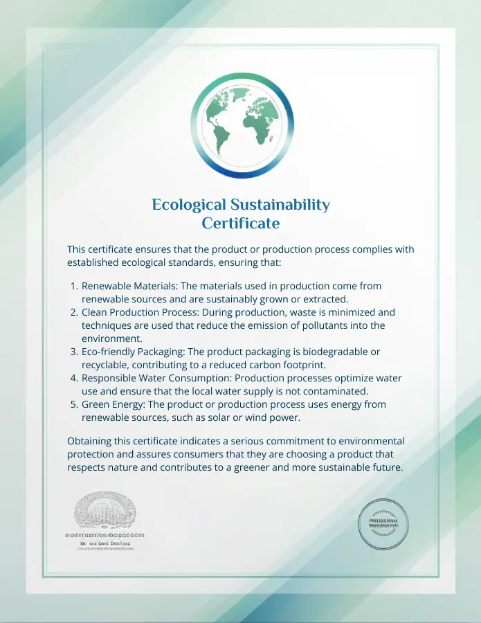 Ecological Sustainability Certificate logo