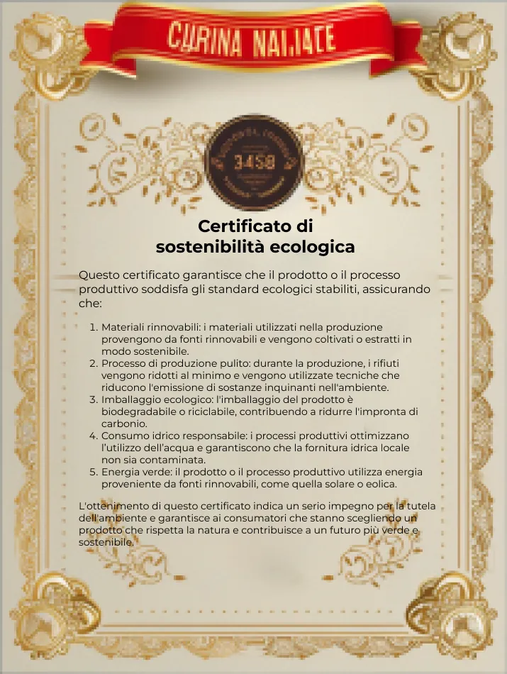 certificato di sostenibilità ambientale