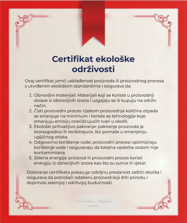 certifikat o ekološkoj održivosti