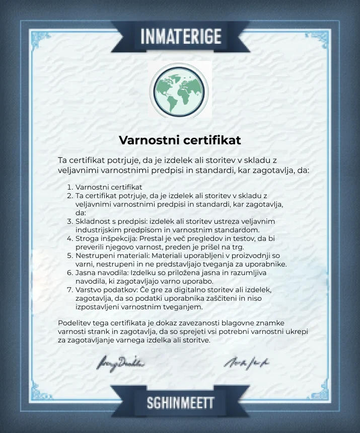 certifikat o varnosti