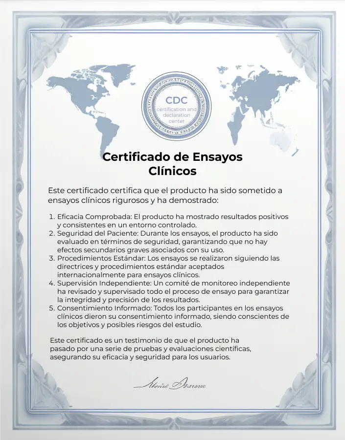 Logotipo del Certificado de Ensayos Clínicos Realizados