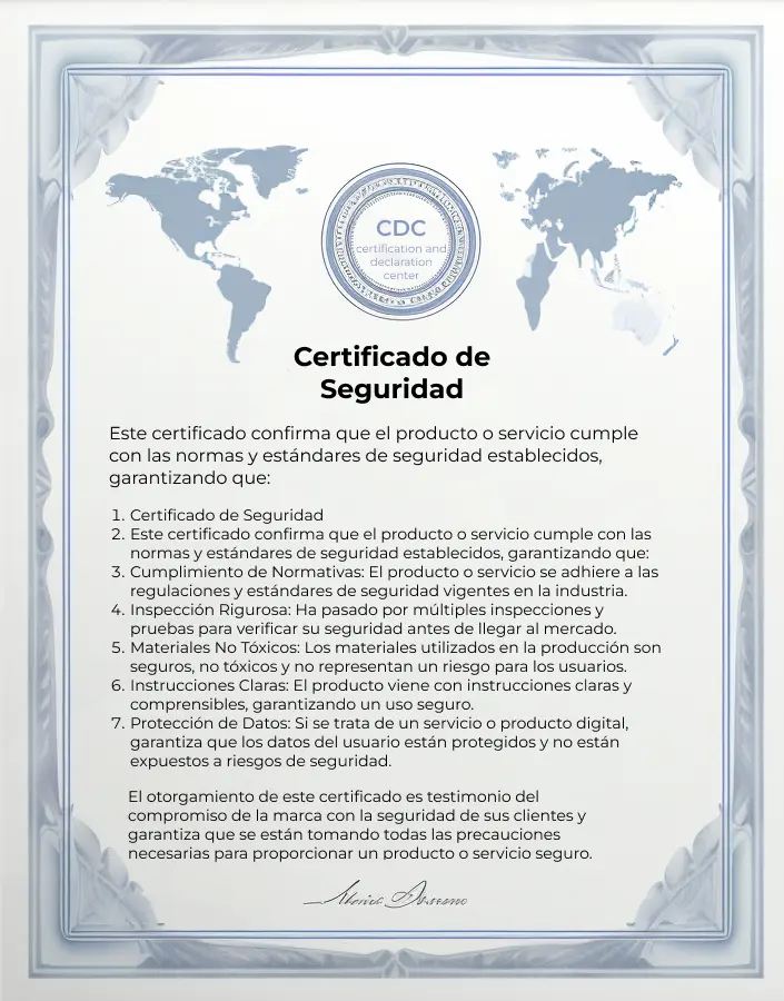 Logotipo del Certificado de Seguridad del Producto